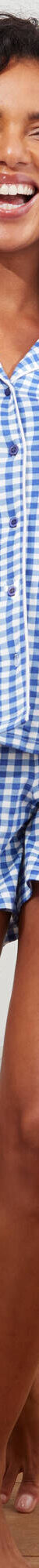 Pyjama short imprimé carreaux (bleu) Pyjama short imprimé carreaux (bleu)
